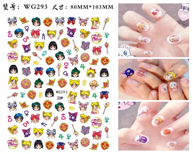WG266-296 Summer Princess Ultra-thin Adhesive Nail Stickers Children's Girls Christmas Gifts 2021 New 3D Fashion Manicure Decals WG 293