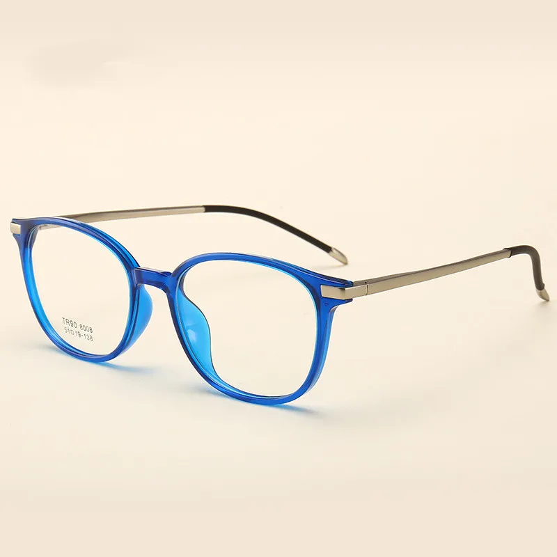 Сплав оптические очки оправа для мужчин Сверхлегкий Ретро Круглый близорукость по рецепту очки для женщин металлический полный очки - Цвет оправы: C4 Blue