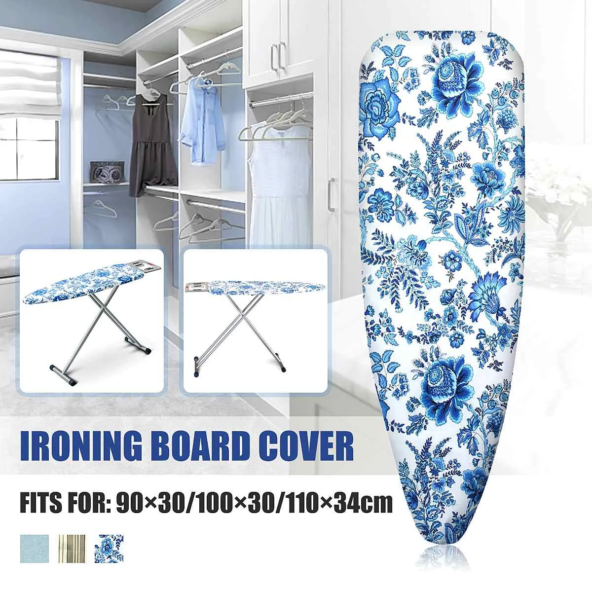 

Cotton Printed Universal Ironing Board Cover Thick Heat Retaining Felt Household Ironing Board Cover 90x30/100x30/110x34cm