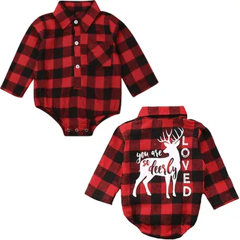 

0-18M Xmas Newborn Kids Baby Girl Boy Christmas Elk Romper Long Sleeve Jumpsuit Outfits Clothes