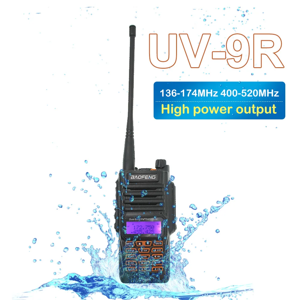 Baofeng UV-9R рация IP67 водонепроницаемый двухдиапазонный 136-174 МГц и 400-520 МГц радиоприемник