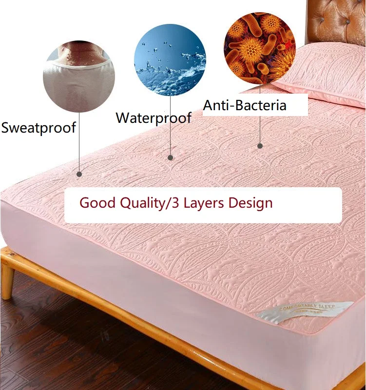 Super impermeável acolchoado colchão capa, ar-permeável cama