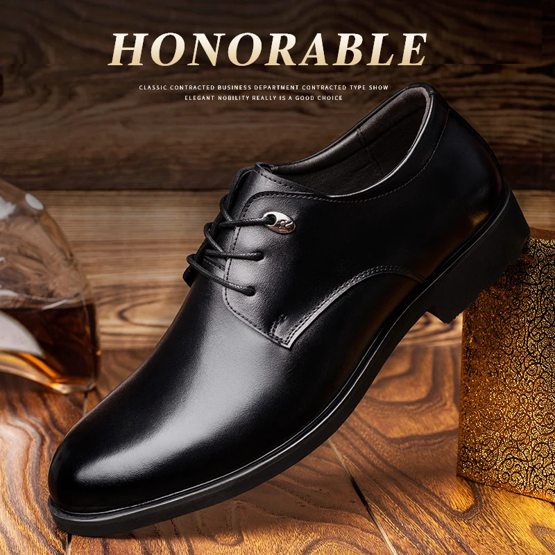 

Male Office Wedding Flats Luxury Business Oxford Leather Shoes Men Breathable Rubber Formal Dress Shoes Footwear Mocassin !