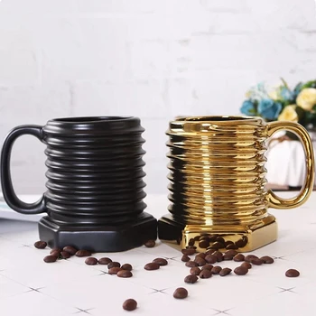 

Creative Screw Shape Ceramic Coffee Mug Milk Tea Cup European Breakfast Drinking Cup Gift Drinkware 380ML