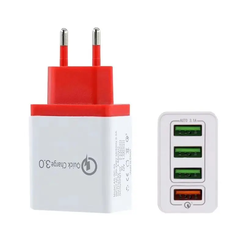 EU/US Plug Универсальное зарядное устройство QC3.0 Быстрая зарядка 4 usb порта концентратор настенное быстрое зарядное устройство адаптер питания для samsung мобильного телефона планшета