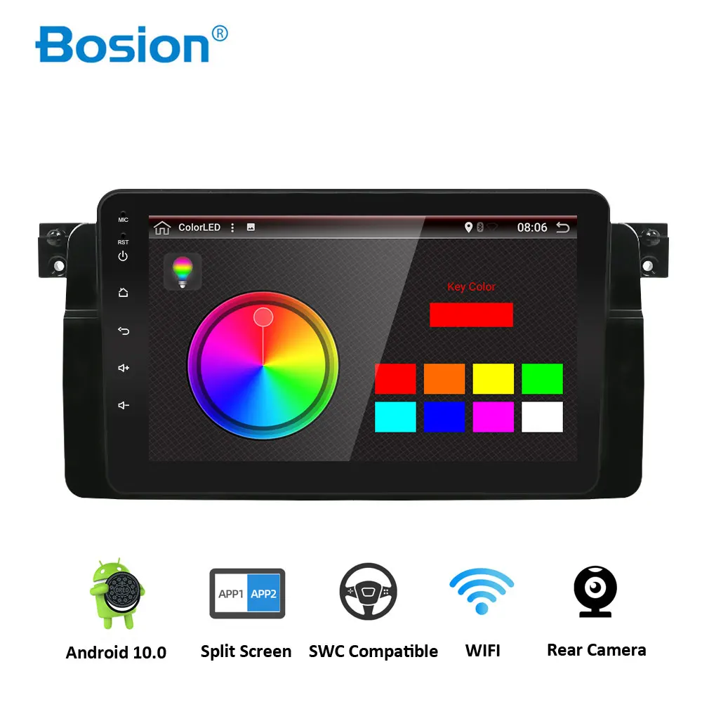 Автомобильный DVD плеер Bosion PX6 RK3399 4 Гб + 64 ГБ 1 din Android 10 0 gps радио мультимедиа E46 Wi Fi BT