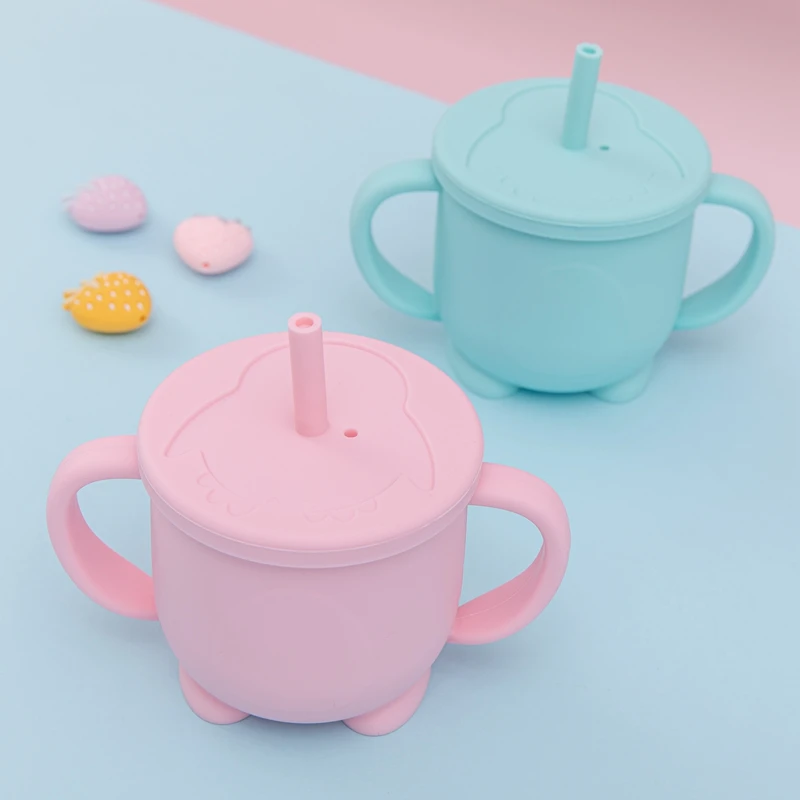 

1 Set Baby Feeding Cups Baby Learning Baby Drinkware Silicone Sippy Cups For Toddlers & Kids With Silicone Sippy Cup