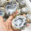 Natural Handmade Storage Agate Geode Necklace Rough Quartz Crystal Earring Rings Box Crystal Stone Women Jewelry Container 3