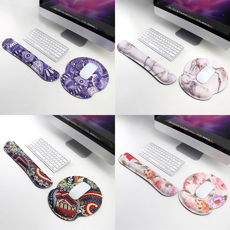 2 Pz/Set Mouse Tastiera Poggiapolsi Supporto Pad Set Ergonomico Cuscino Da Polso Supporto Con Memory Foam Tastiera Poggiapolsi