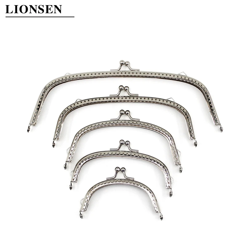 Metal Purse Frame Bag-Accessories Lock Kiss-Clasp Silver Basic DIY Arc Glossy 1piece