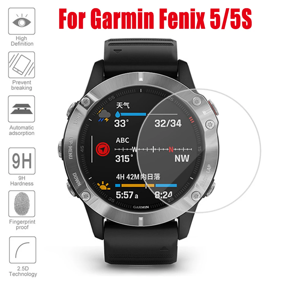 1/2 шт. защита для Garmin Fenix 5 5S 6S 6X6 Pro Закаленное стекло пленка прозрачный Премиум