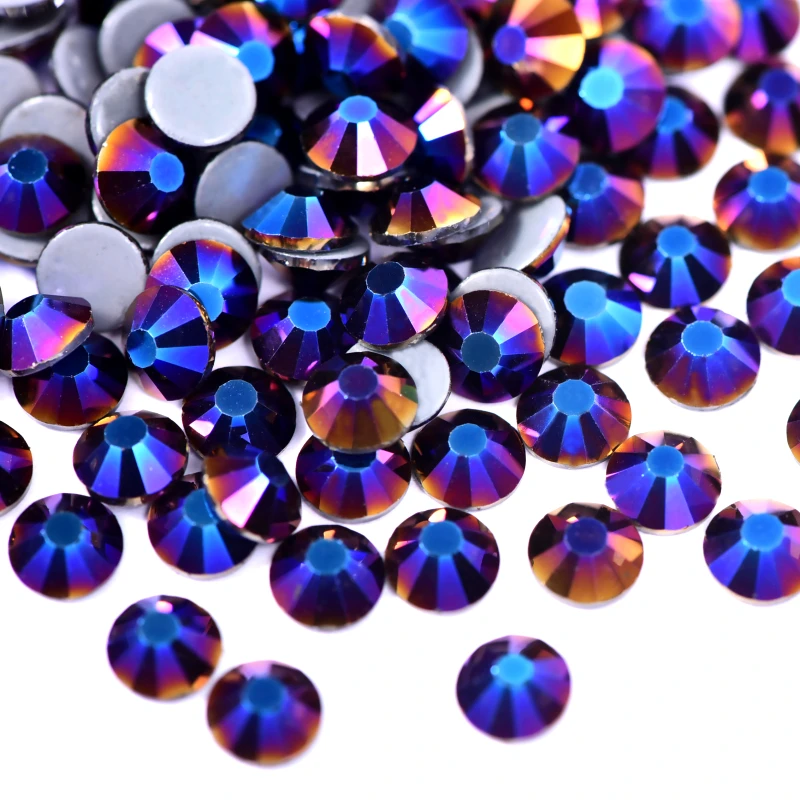 76 Mine Blue Oleeya High quality better DMC hot fix rhinestones (2)