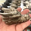 7cm High Quality Pyrite Crystal Handmade Carved Dragon Head Skull Polished Animal Powerful Statue for Home Decoration Gift 6