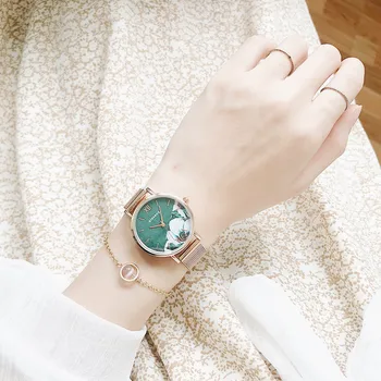 

Matcha Green Light Luxury Women Watches 32mm Fashion Ultra thin Stainless Steel Ladies Dress Watch Montre Femme