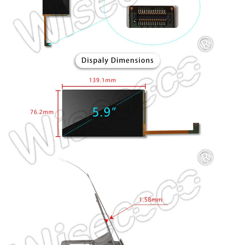 1080x1920 display com placa do controlador mipi