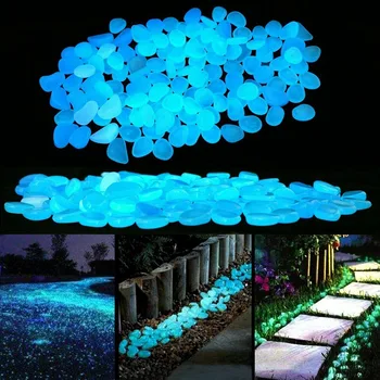 

Luminous Stones Glow In The Dark Pebbles Glowing Stones for Outdoor Walkways Home Garden Yard Decor Fish Tank Pebble Rocks