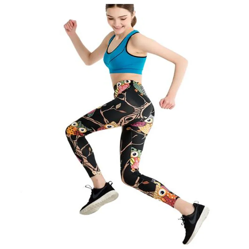 Hot Sell Women Fashion Legging Printing Polyester Fiber Leggins Slim Legins High Waist Woman Pants