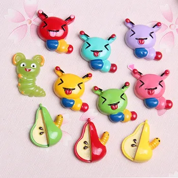 

Kawaii Cartoon Pear worm Resin Flatback Cabochons Scrapbooking Craft DIY headwear accessories