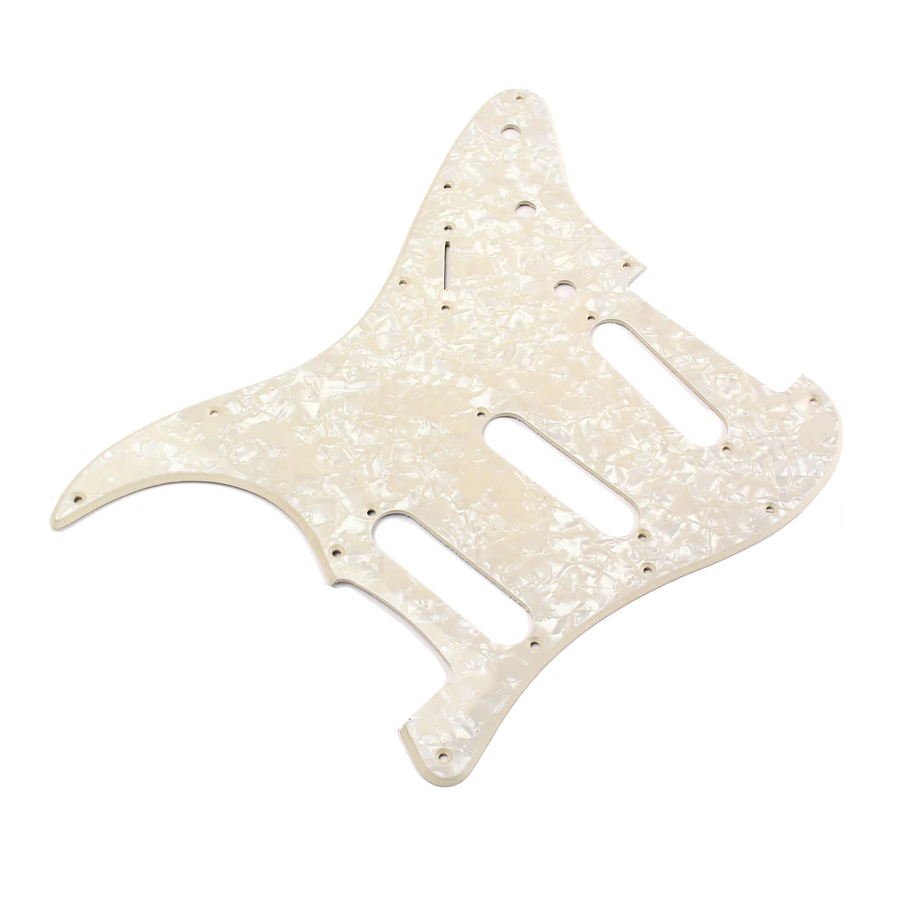Polished 1 Set PVC Plastic SSS Electric Guitar Replacement Pickguard Anti-scratch Plate Cream