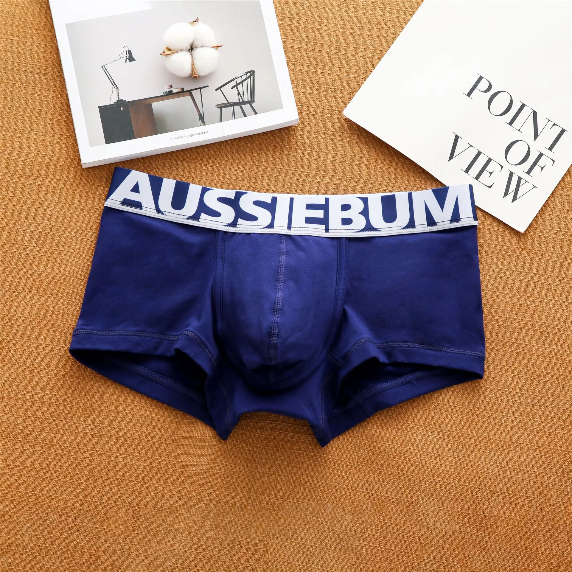 Mens Underwear Cotton Low Waist Briefs Comfortable Sweat-Absorbent Antibacterial Boxer Shorts