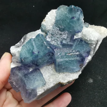 

366.4g100% natural rare blue green fluorite cluster mineral crystal specimen stone and Crystal Healing Crystal