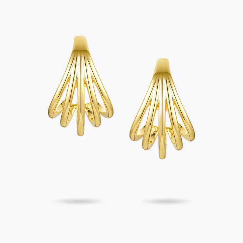 

ENFASHION Geometric Lines Stud Earrings For Women Gold Color Metal Conch Earings Fashion Jewelry 2020 Gifts Kolczyki E201182