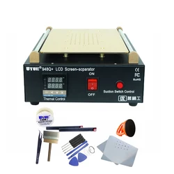 Machine de séparation d'écran LCD de 11 pouces, boîte en verre de réparation, Kit d'outils d'ordinateur UYUE 948Q + pompe à vide intégrée téléphone portable 