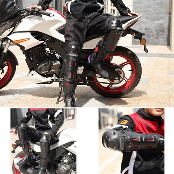 

4pcs Motocross Knee Protector Brace Protective Elbow Pad Knee Pad Motorcycle Sports Cycling Guard Protector Knee Guard Black