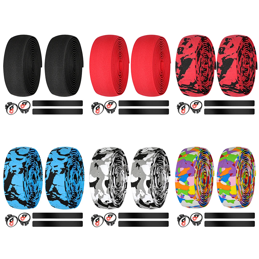 Bicycle Handlebar Tape 6pcs Adhesive Road Bicycle Bar Grips Wrap EVA Anti-slip