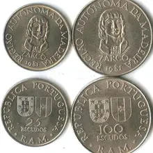2 шт. Madeira is. Монеты оригинальная монета 1981 год подарок