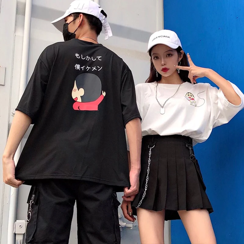 Новое поступление, летняя мужская футболка, camisetas hombre manga corta, свободная мультяшная Футболка с принтом, парная рубашка, мужская одежда