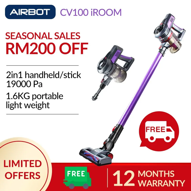 

Airbot AST009 iRoom Cyclone Cordless Portable Car Vacuum Cleaner (19kPa / 12 Months Warranty)