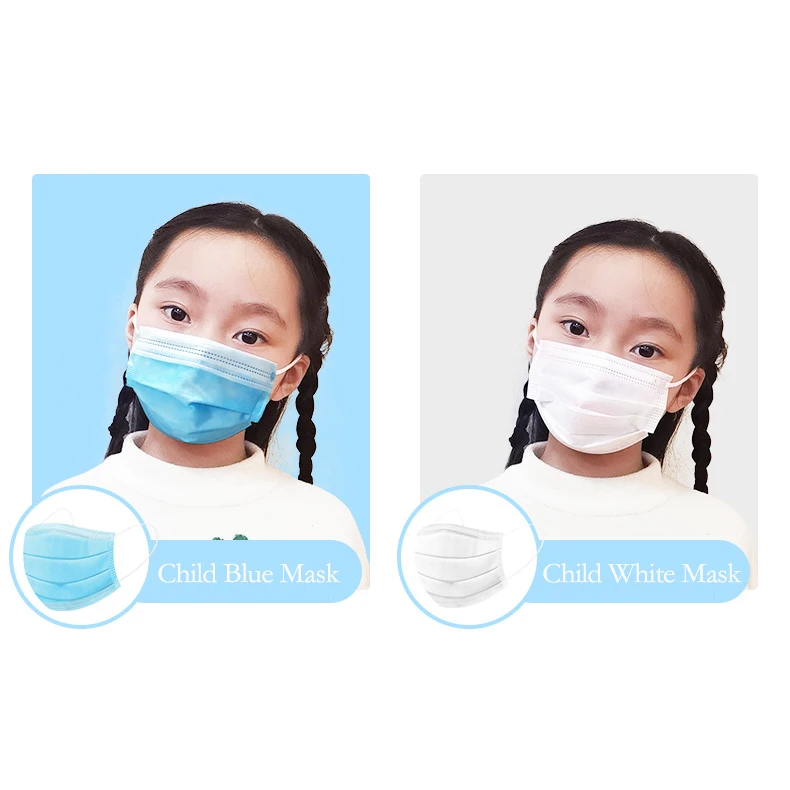 

[Send DHL] Certified Kids Mask Child Mask Student Face Mask White Common Masks Disposable Mask High Quality N95 KN95 FF3