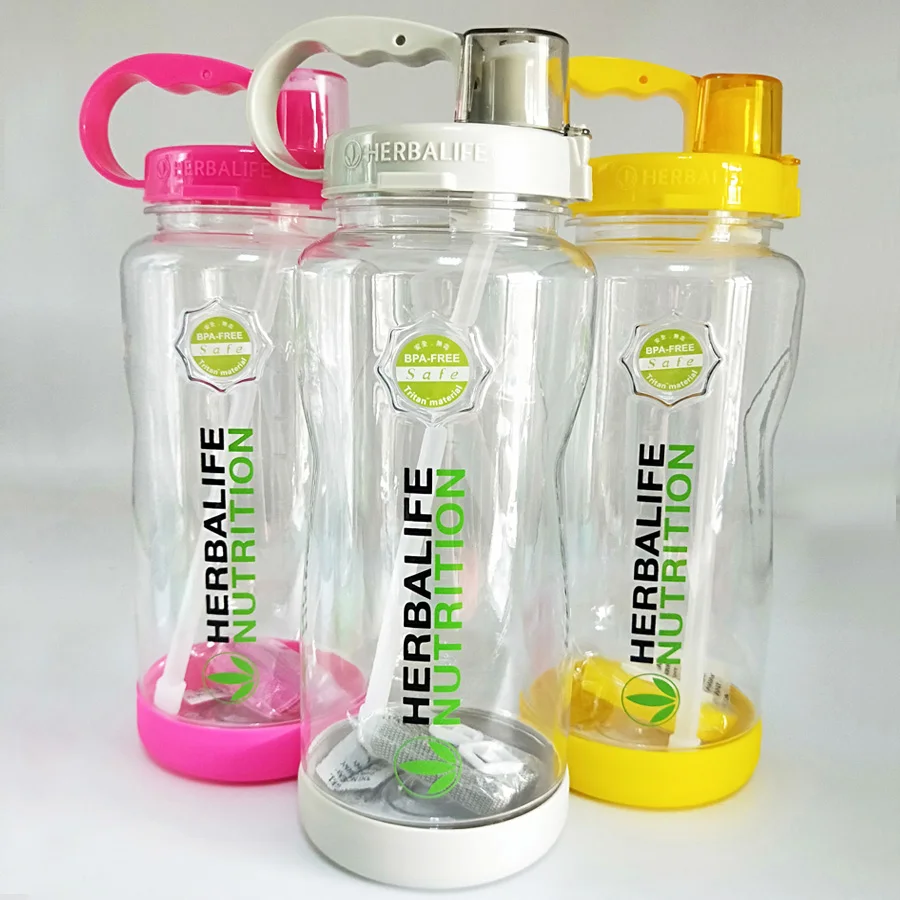 Direct factory price 1L 2L Herbalife Nutrition Portable Straw Bottle High quality Sports Outdoor Water With silicone base | Дом и сад