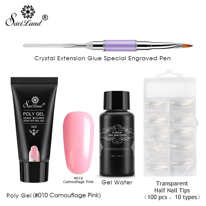 30g Gel Set Soak off 4 шт./компл. поли набор гелевых УФ Акрил строитель поли-гель, быстро сохнут, дизайн ногтей Pro с длинным натуральных ногтей Жесткий Гель-лак - Цвет: 30g Gel Set