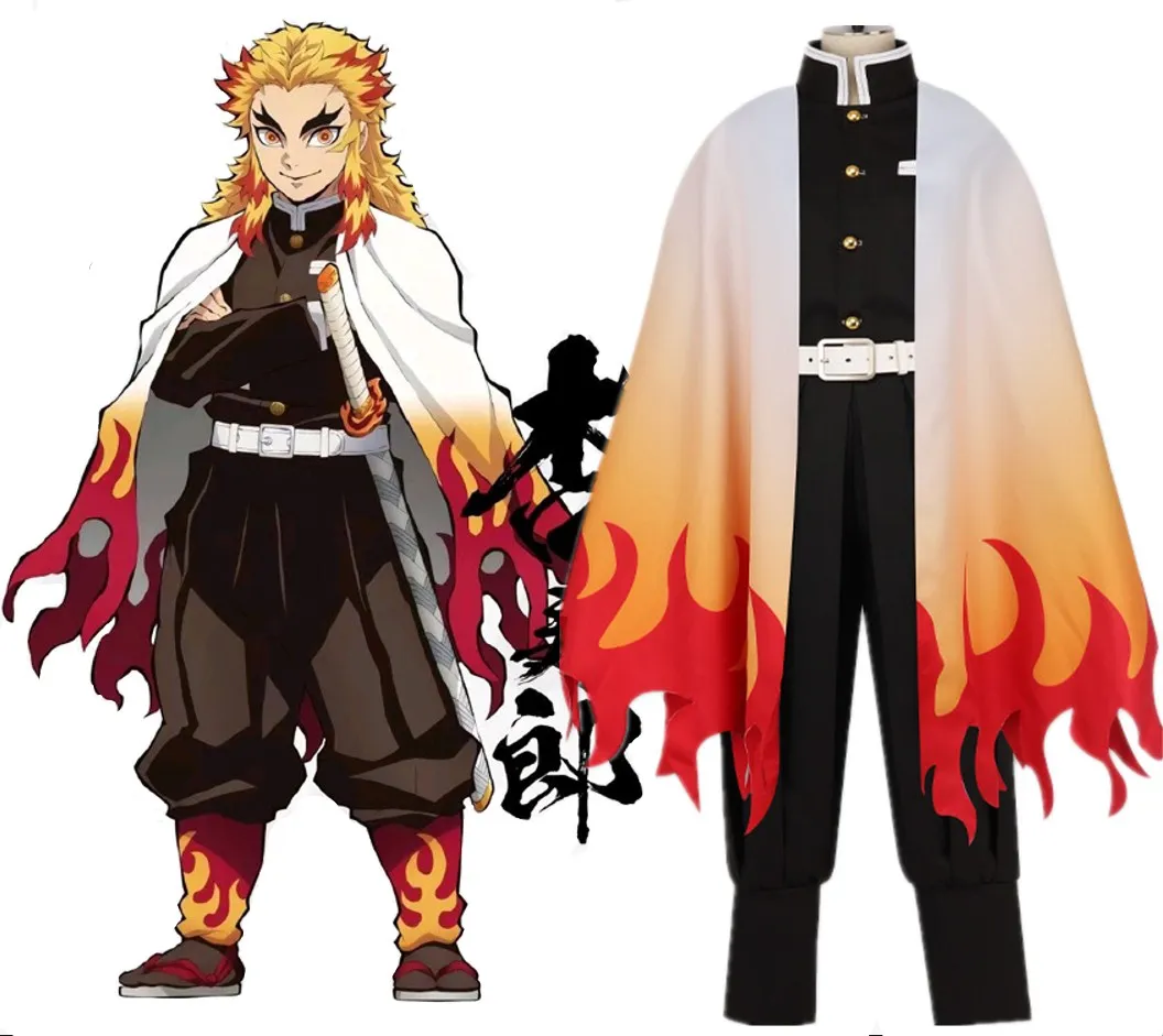 Demon Slayer: Kimetsu No Yaiba Rengoku Kyoujurou косплей костюм на Хэллоуин