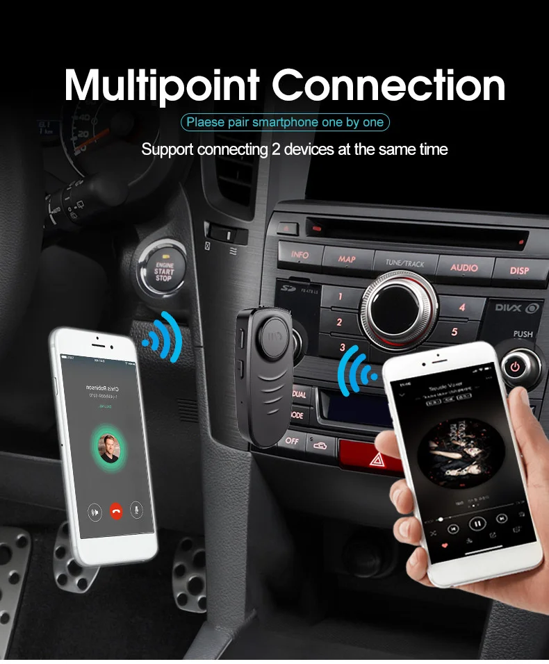 Bluetooth 5,0 приемник 3,5 мм разъем AUX MP3 музыкальный автомобильный комплект микрофон Громкая связь вызов Беспроводной адаптер динамик наушники аудио передатчик