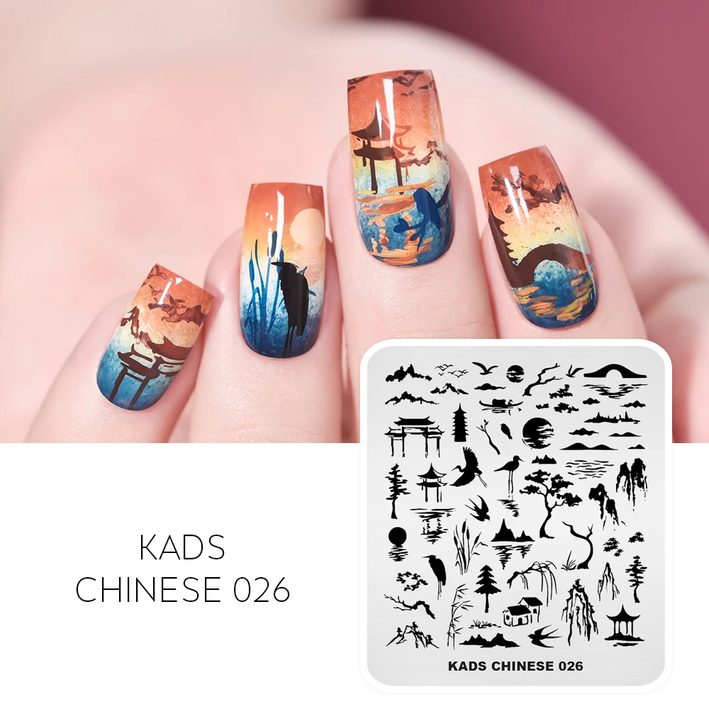 Nail Stamping Plate Chinese Style Nail Art Plate Mountain River Crane  Design Image Manicure Template for PriMountain River Crane|Nail Art  Templates| - AliExpress