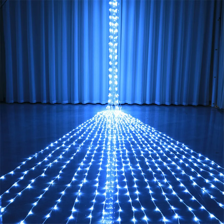 thumbnail image 2 of Guirnalda de luces LED para exteriores, 6 x 3 m, 3 x 6 m, con forma de cascada, con forma de carámbano, lluvia de meteoritos, para Navidad y bodas, 2 of 5