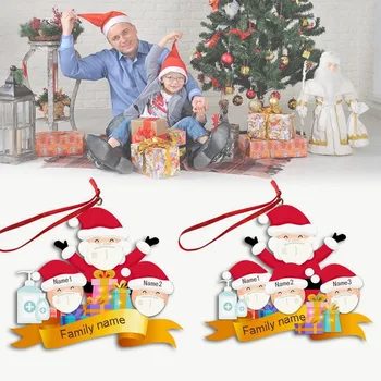 

Personalized Name Christmas Ornament Kit With Mask 2020 Quarantine Survivor Family Christmas Decorating Kit Creative TT@