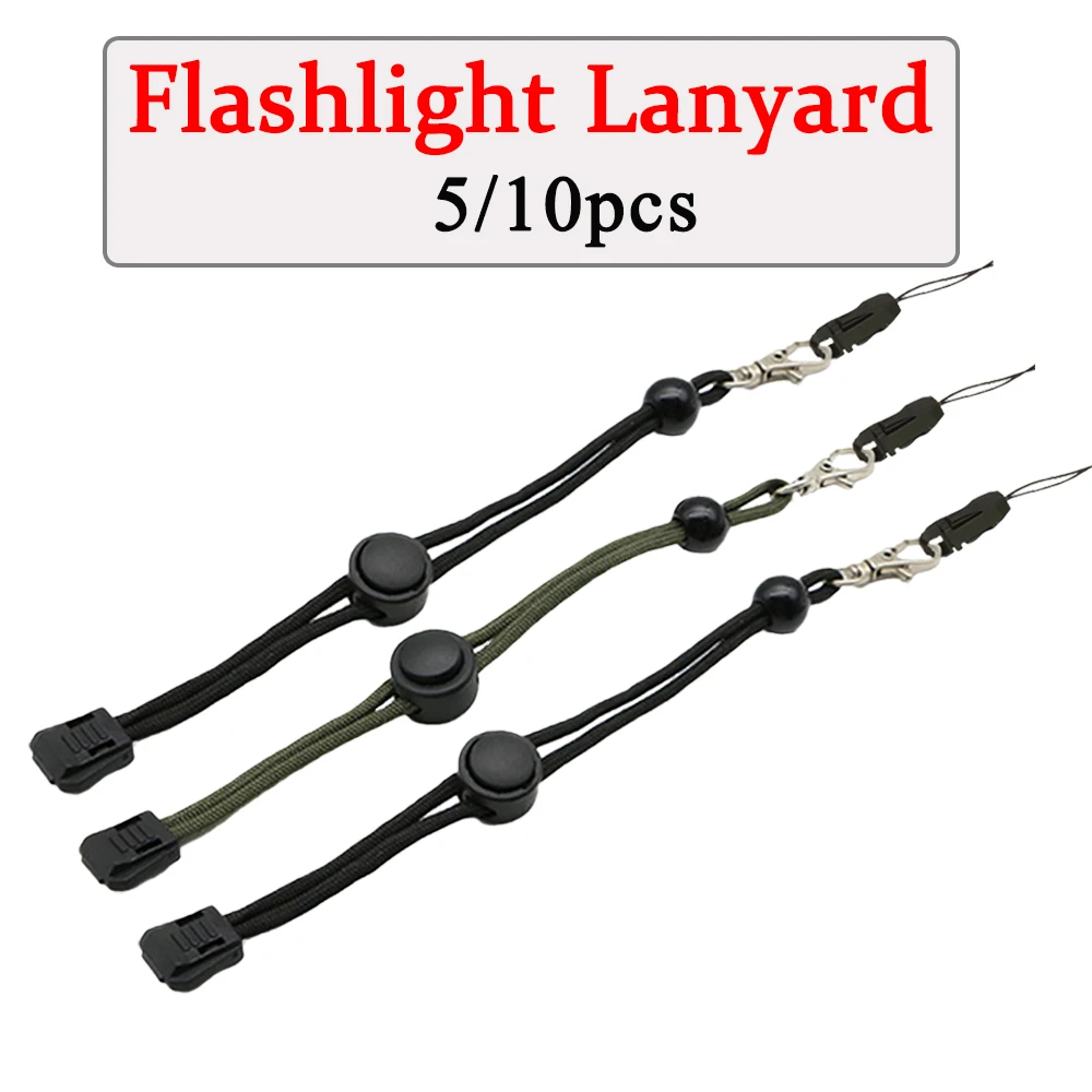5/10Pcs 27CM 손전등 스트랩 끈 슬링 EDC 야외 도구 블랙 Paracord Ajustable 안티 토치 카메라 전화 키트에 대 한 분실