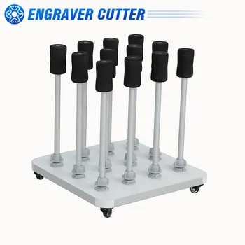 

US Stock 12 Roll Mobile Vinyl Rack for Clean and Storage the Workshop Material