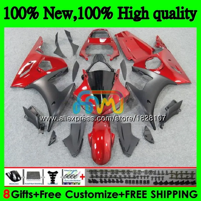 Корпус для YAMAHA YZF600 YZF R6 600CC YZFR6 красного и черного цвета; распродажа 03 04 05 51BS. 6 YZF 600 R 6 03-05 YZF-600 YZF-R6 2003 2004 2005 обтекатель