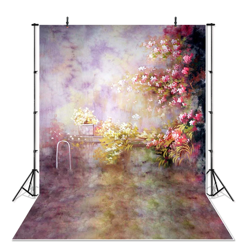 Photography Backdrop Oil Painting Flower Canvas Cloth Background For ...