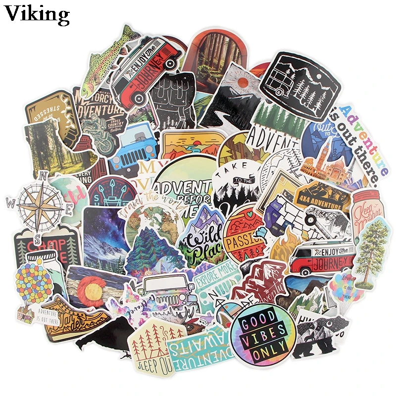 

67 Pcs/set Outdoor Adventure Stickers Cool Stickers Skateboard Laptop Stickers Car Bicycles Stickers Refrigerator Decals G0550