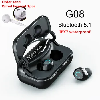 

G08 Bluetooth 5.1 Earphones Touch Control Wireless Earphone Hifi IPX7 Waterproof Earbuds Headset With Led Display Charging Box