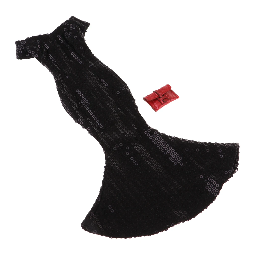 1/6 Scale Off Shoulder Fishtail Dresses with Wallet for 12 inch   HT,  PH, JIAOU, CY Girls Female Body