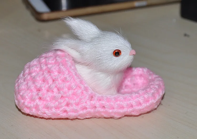 artificial rabbit polylene&ampfurs mini lovely hard model handmade handicraft Figurines desktop ornament decoration toy a005 | Дом и сад