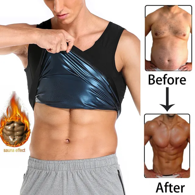 Men Polymer Sweat Sauna Shaper Vest Body Shaper Waist Trainer Slimming Women Tank Top Workout Shirt Weight Loss Body Shapewear 1