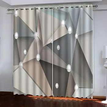 

geometric curtains Popular curtains high-end personality living room bedroom blackout curtains stereoscopic curtains